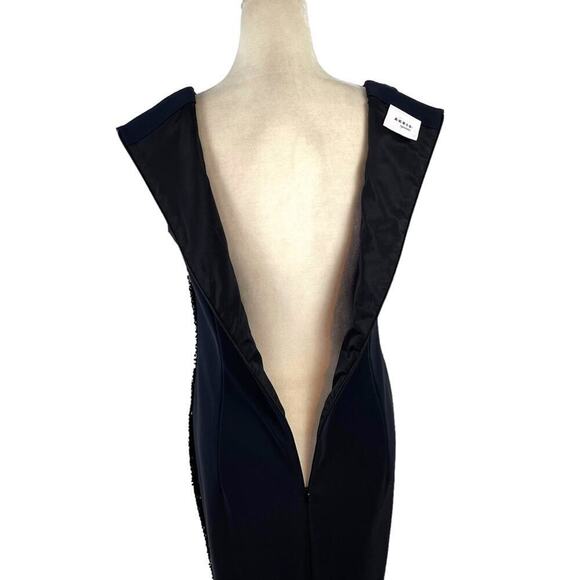 Akris Punto Velvet Sequin Sleeveless Dress Tailored Sheath Cocktail Black Size 8 - Picture 13 of 16
